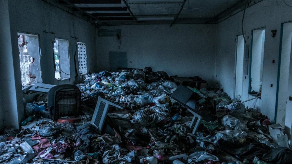 A room full of garbage
