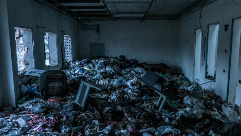 A room full of garbage