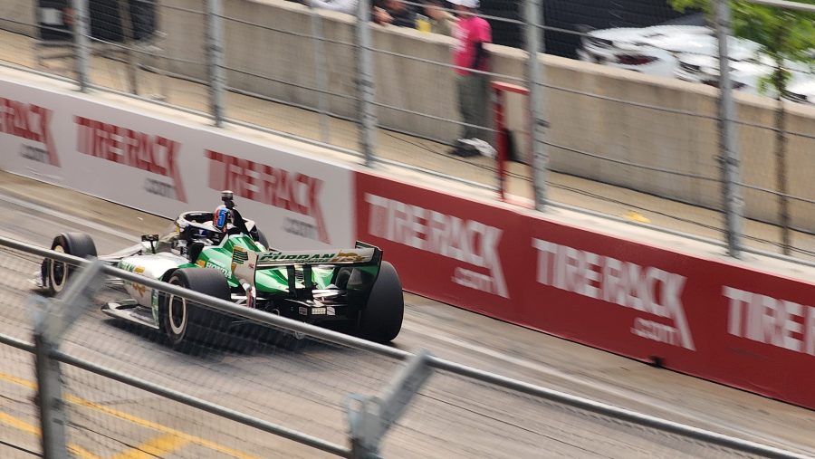 Graham Rahal speeds down Atwater St.