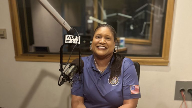 UAW Region 1A Director Laura Dickerson appears on "The Metro" at WDET Studios, June 26, 2025.