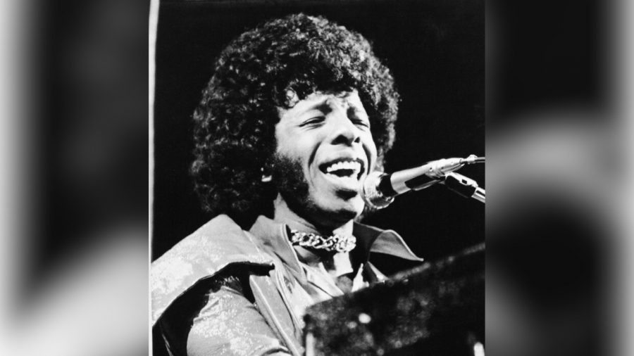 Rock star Sly Stone on stage in 1972