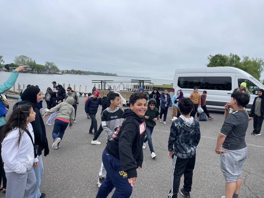 After spending the day outside, the kids packed their bags, boarded buses and headed back to school. 