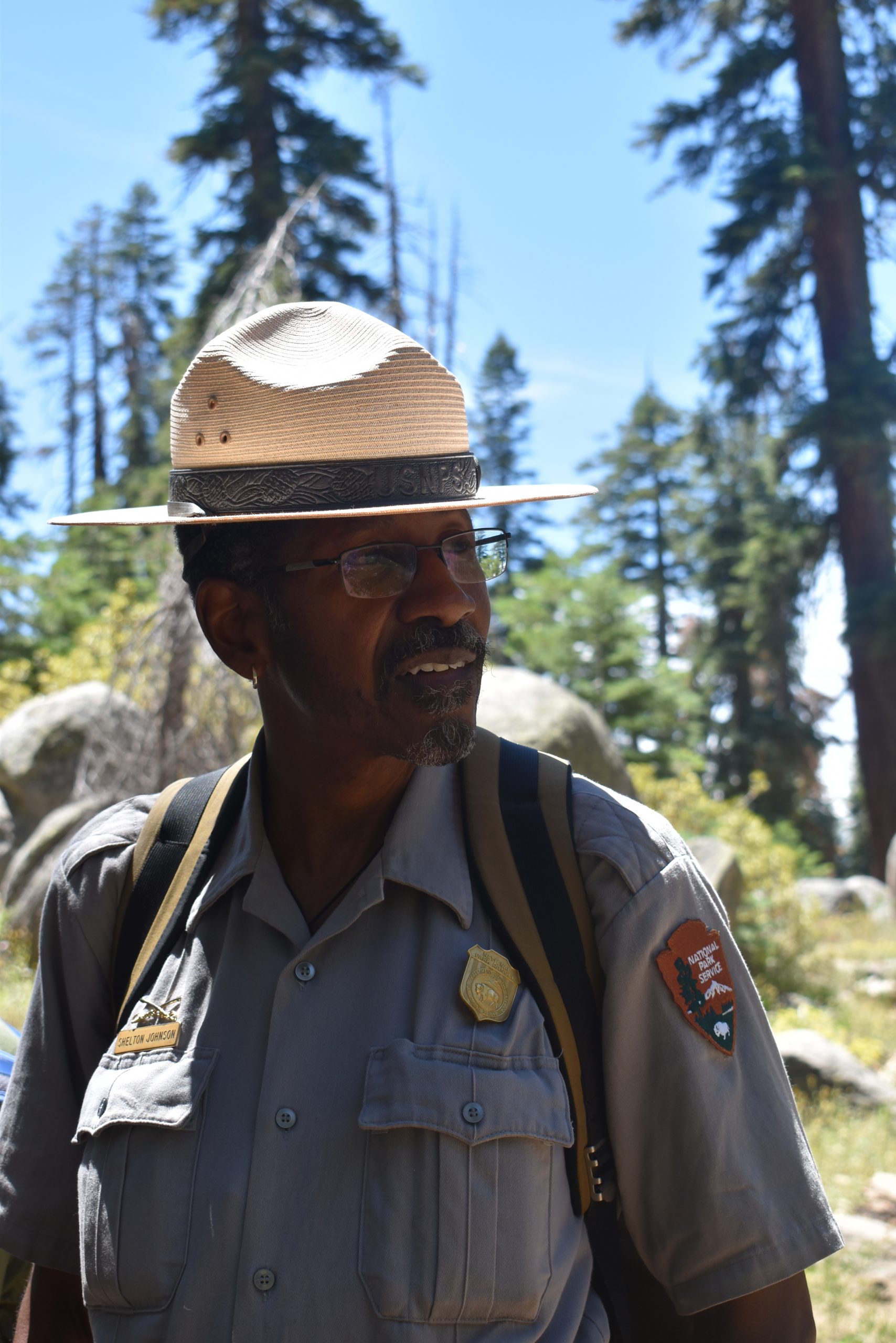 Park ranger Shelton Johnson in the park