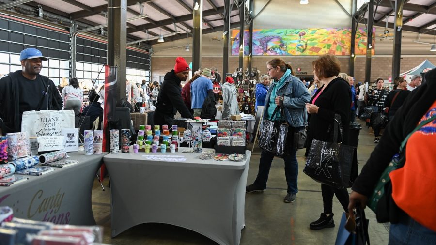 Shoppers browse vendor tables at All Things Detroit