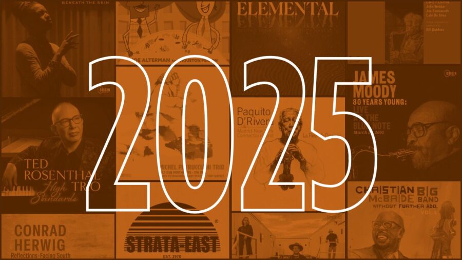 Collage of jazz albums released in 2025