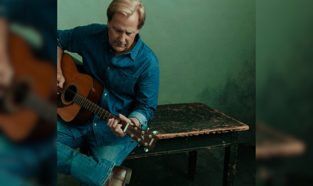 Actor Jeff Daniels with his acoustic guitar