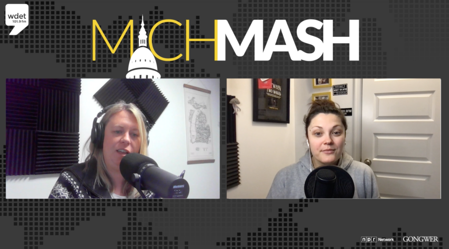 MichMash hosts on a double screen