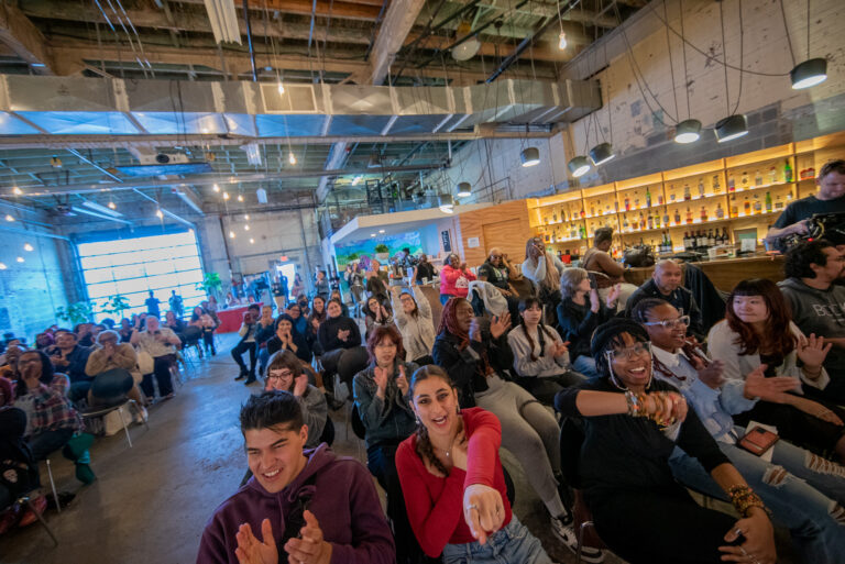 Crowd supports teen poets at the 2025 Detroit Youth Poetry Slam CREDIT Radical Play
