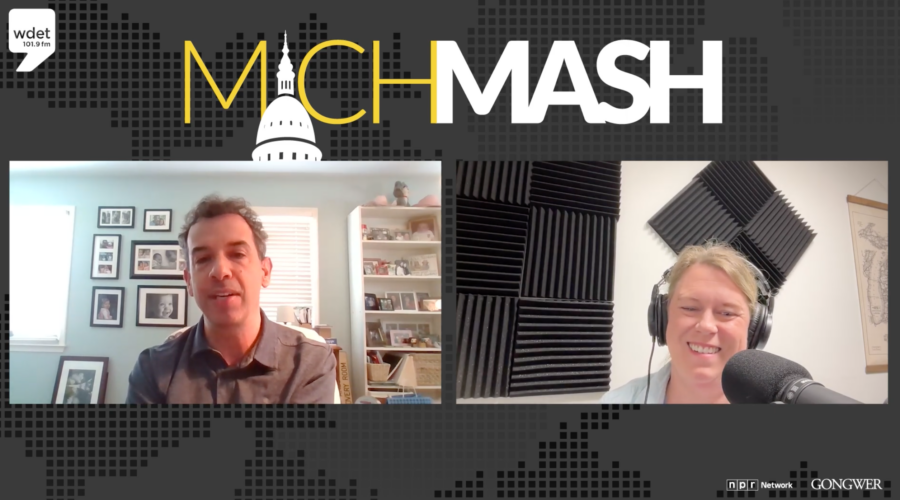 MichMash, Gongwer News Service's Zach Gorchow and Alethia Kasben appear on a split screen
