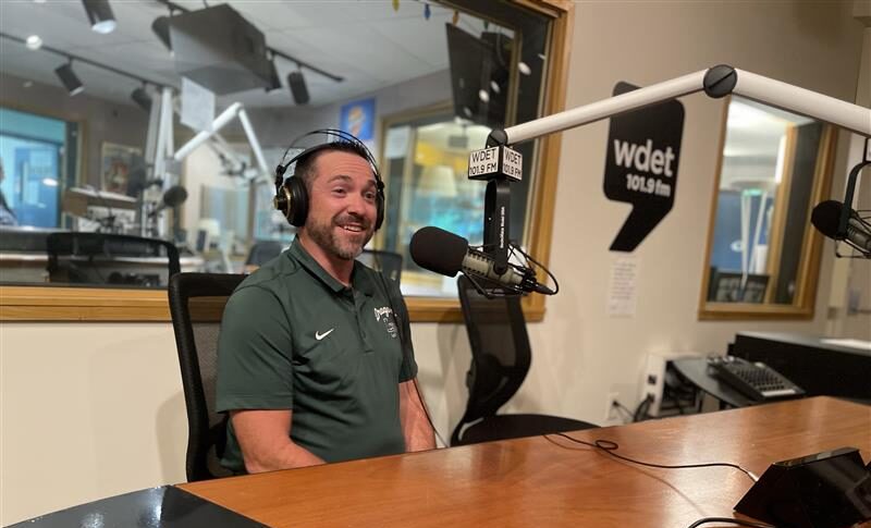 Erik Meerschaert speaking with WDET