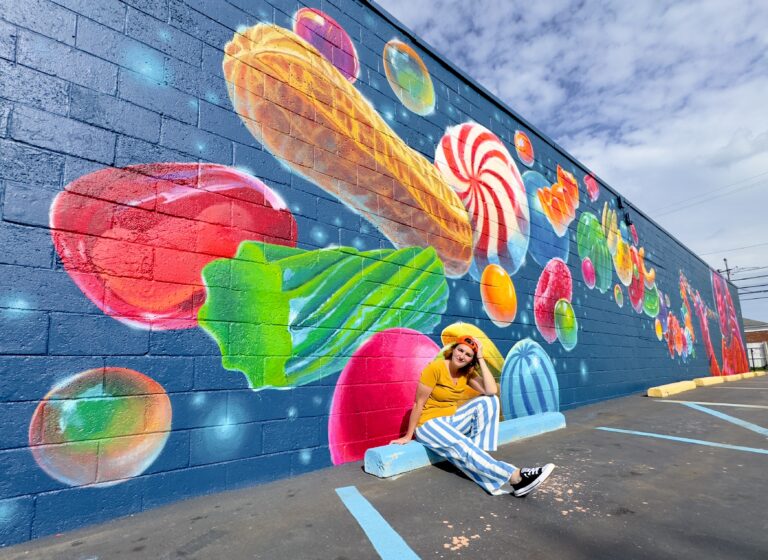 Mural of peanuts and candy